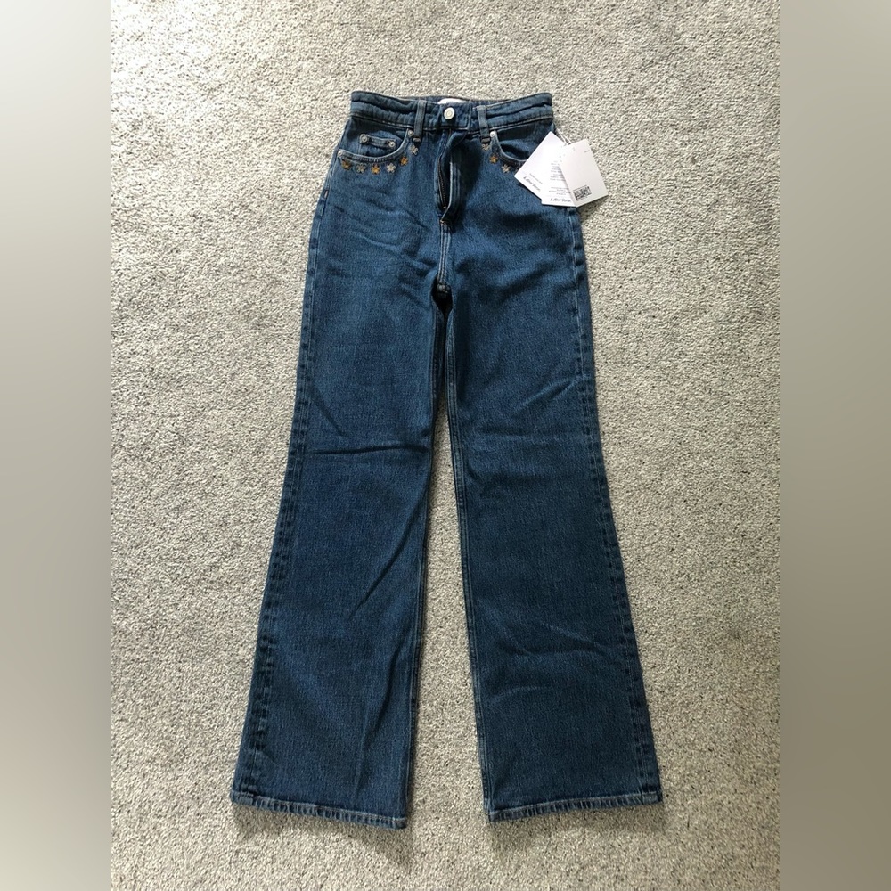 & Other Stories Wide Floral Embroidery Jeans